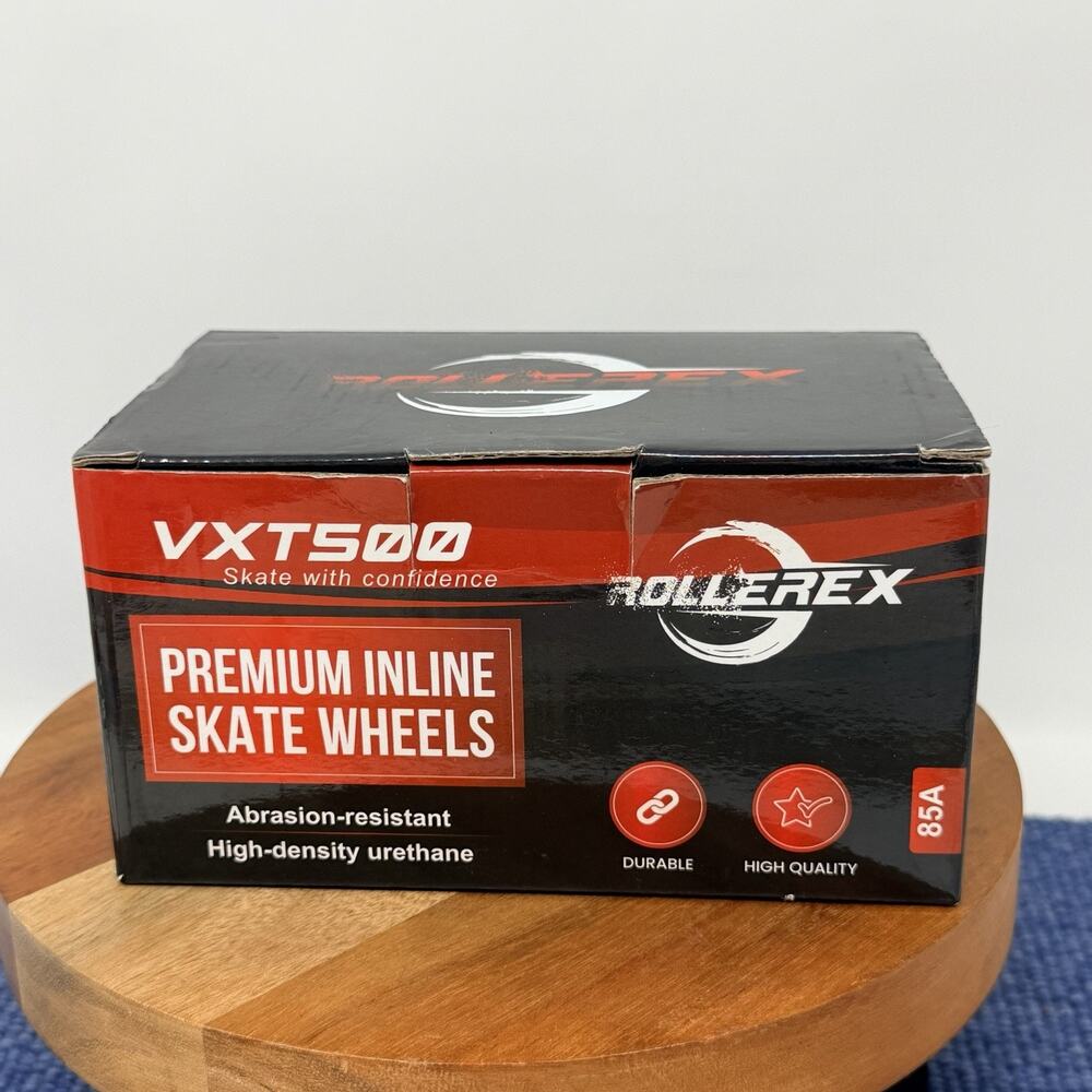 Rollerex VXT500 Inline Indoor/Outdoor Skate Wheels 8 Pack Royal Purple 80mm 85A